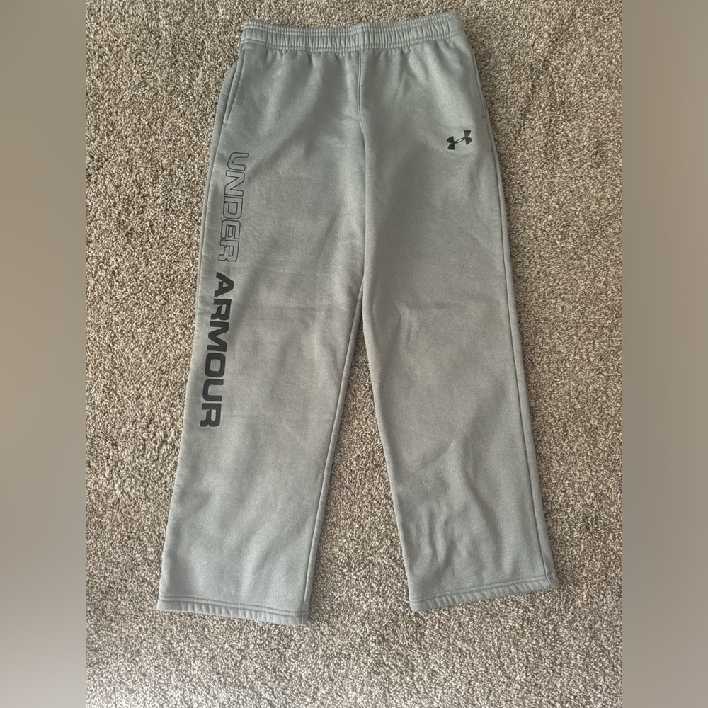 Under Armour Boys Gray Straight Leg Sweatpants Youth Large